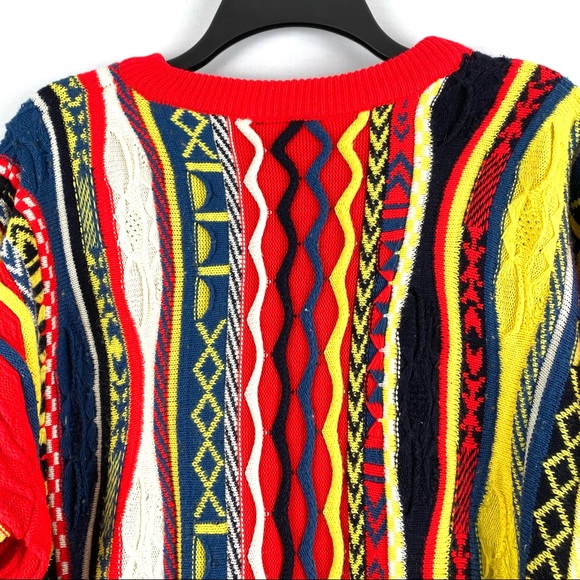 Vintage Rare COOGI Primary Chunky Cableknit Sweater EUC - Picture 10 of 12